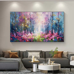 Original Flower Painting on Canvas, Large Abstract Pink Rose Floral Wall Art, Minimalist Large Wall Art, Custom Modern Living Room Decor Online Clearance Sale