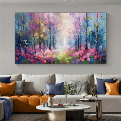 Original Flower Painting on Canvas, Large Abstract Pink Rose Floral Wall Art, Minimalist Large Wall Art, Custom Modern Living Room Decor Online Clearance Sale