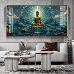 Meditative Buddha Premium Acrylic Glass Wall Painting