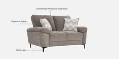 Modern Brown Velvet Loveseat |  Two Seater Sofa