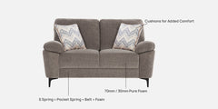 Modern Brown Velvet Loveseat |  Two Seater Sofa
