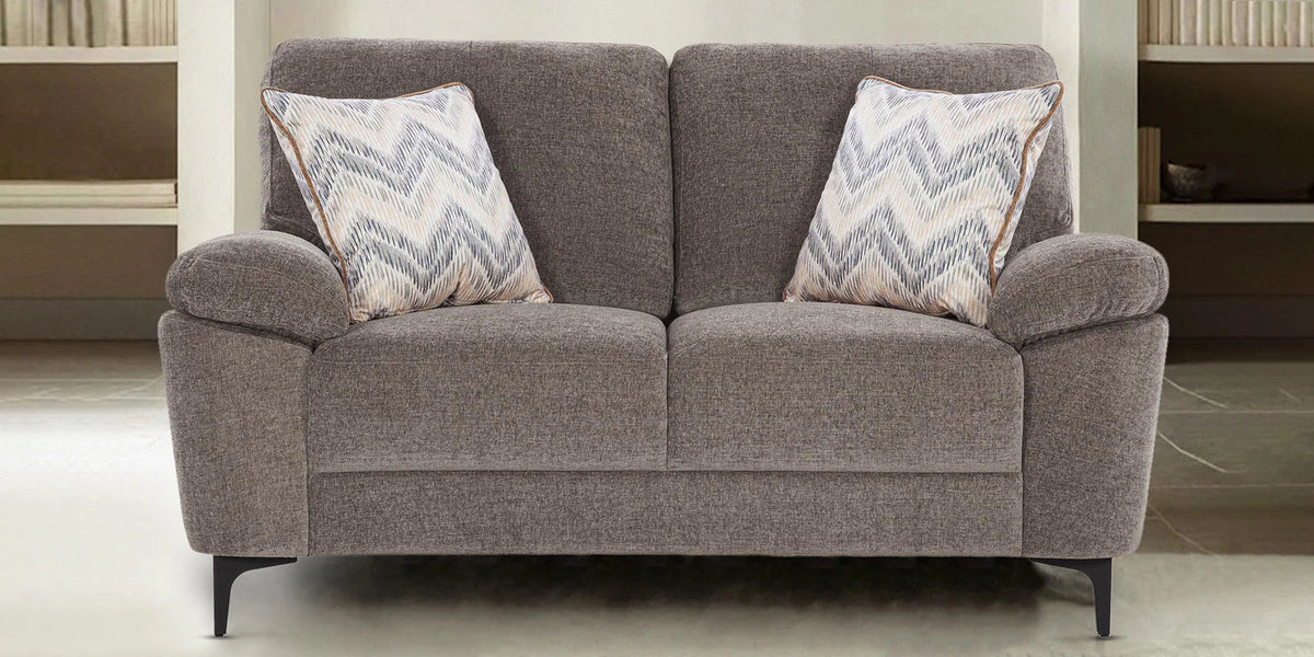 Modern Brown Velvet Loveseat |  Two Seater Sofa