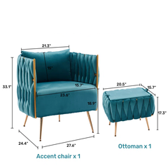 Teal Vegan Accent Chair