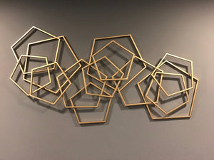 Pentagon Gold Metal Wall Art