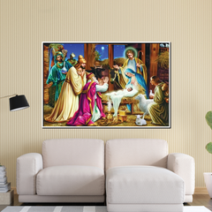 Celestial Prince Jesus Canvas Printed Wall Paintings for Living Room, Meditation Room, Bedroom, Churches, Hospitals