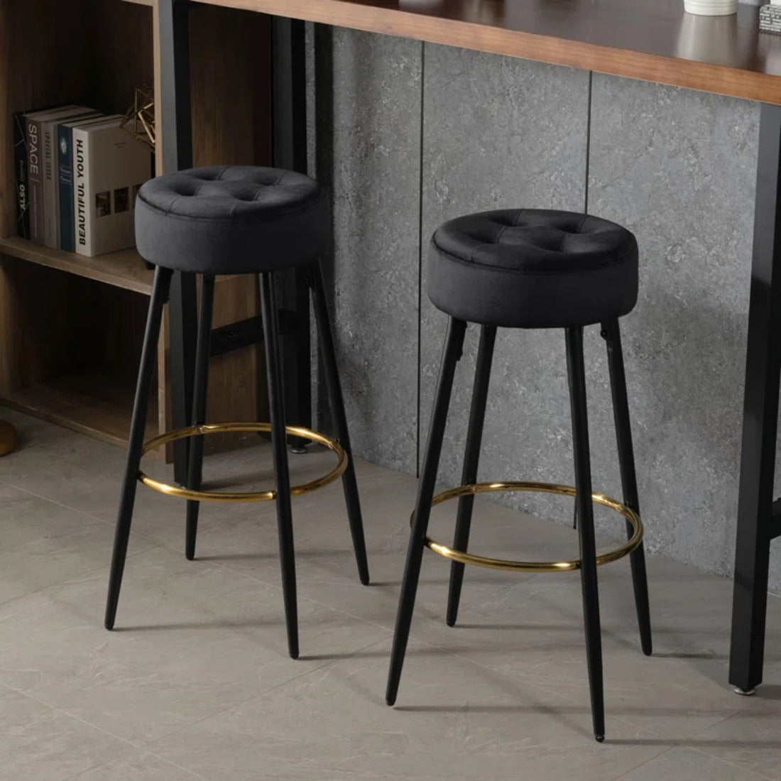 Black Color Ceazar Counter Stool