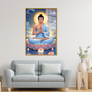 Lovely Lord Gautam Buddha Canvas Printed Acrylic Wall Paintings & Art for Living Room, Office