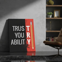 Motivational Canvas Art - Inspirational Pencil Quote Wall Decor