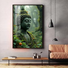 Ancient Stone Buddha Canvas Wall Art painting