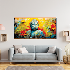 Mindful Living Starts with Buddha Canvas Wall Décor