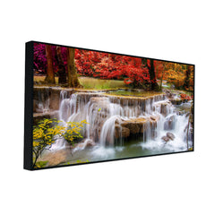 Gorgeous Autumn Forest Waterfall Canvas Wall Paintings & Arts