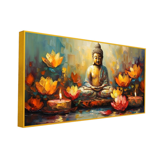 Gautam Buddha in Yoga Canvas Wall Painting