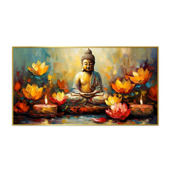 Gautam Buddha in Yoga Canvas Wall Painting