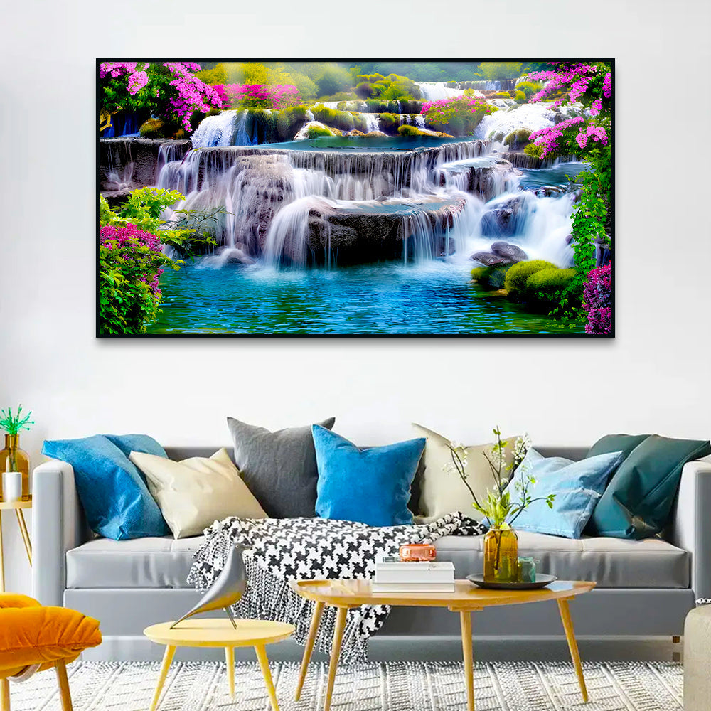 Beautiful Waterfall Scenery Canvas Wall Paintings & Arts