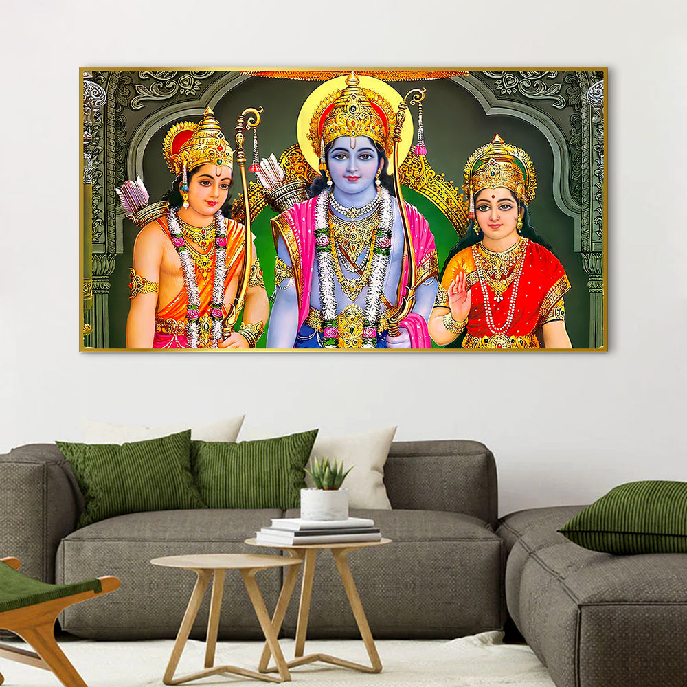 Glorious Shri Ram Darbar, Sita and Lakshman Canvas Printed Wall Art & Paintings