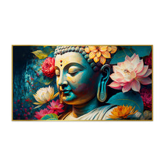 Colorful Abstract Buddha Statues Canvas Wall Art