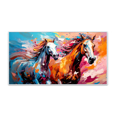 Beautiful Abstract Horses Running Canvas Printed Wall Paintings & Arts