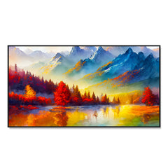 Nature Theme Beautiful Mountain Wall Painting for Living Room, Bedroom, Office, Hotels