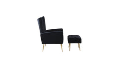 Black Danney Accent Chair With Ottoman