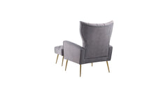 Grey Danney Accent Chair With Ottoman