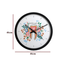 Floral Healthy Tooth Dentist Office Wall Clock