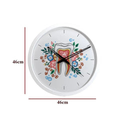 Floral Healthy Tooth Dentist Office Wall Clock