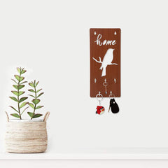 Home Text With Bird Unique Design Wall-Mounted Key Holder for Home Wall