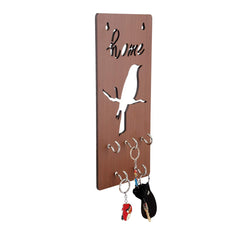 Home Text With Bird Unique Design Wall-Mounted Key Holder for Home Wall