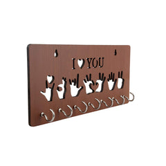 I Love You Text Unique Design Wall-Mounted Key Holder for Home Wall