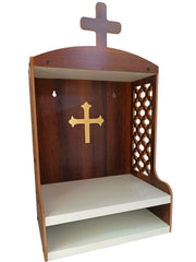 Elegant Wooden Christian Temple | Engineered Wood Altar with Church Cutout