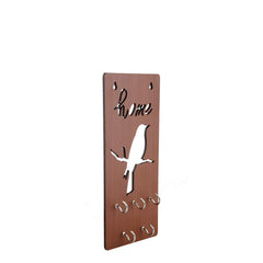 Home Text With Bird Unique Design Wall-Mounted Key Holder for Home Wall
