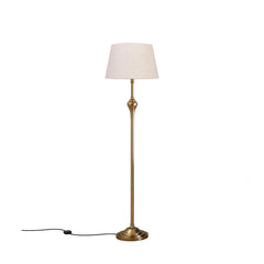 Royal Brass Antique Gold Floor Lamp Standing 5ft Height with Off White Lampshade 16 inches