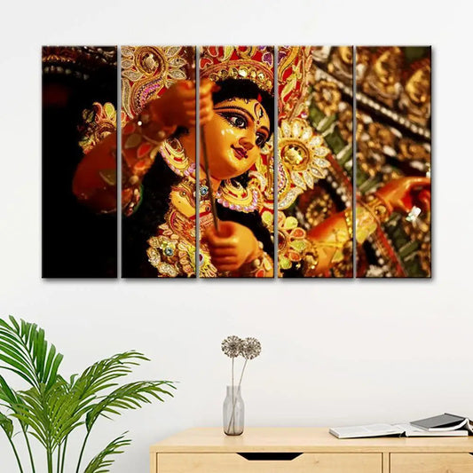 Maa Durga Painting On Canvas In Multiple Frames