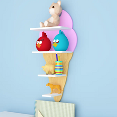 Ice-Cream Shape Kids Wall Storage Shelves