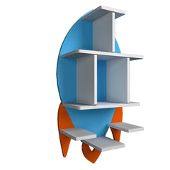 Rocket Shape Kids Wall Storage Shelves