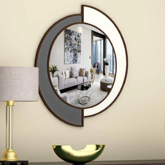 Yin Yang Decorative Wooden Vanity Mirror