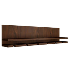 Aesthetic Backlit MDF Bar Wall Shelf / Mini Bar Cabinet (Walnut Finish)
