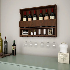 Exquisite Backlit MDF Bar Shelf / Mini Bar Cabinet in Walnut Finish