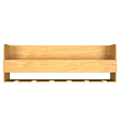Minimalistic Backlit Wall Mounted Bar Shelf in Light Oak Finish
