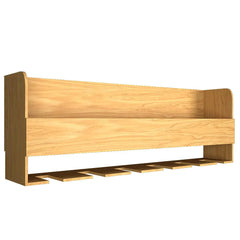 Minimalistic Backlit Wall Mounted Bar Shelf in Light Oak Finish