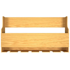 Premium Backlit MDF Bar Wall Shelf-cum-Mini Bar Cabinet in Light Oak Finish