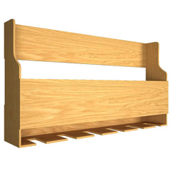 Premium Backlit MDF Bar Wall Shelf-cum-Mini Bar Cabinet in Light Oak Finish