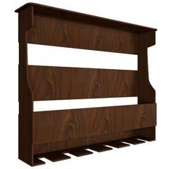 Backlit MDF Bar Wall Shelf / Mini Bar Cabinet in Walnut Finish