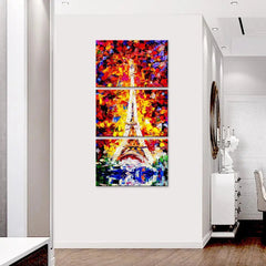 Eiffel Tower Paris Scenery Wall Painting Wooden Framed 3 Pieces Canvas Painting