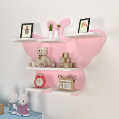 Pink Butterfly Wooden Shelf for Kids