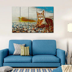 Tabby Cat Canvas Wall Painting