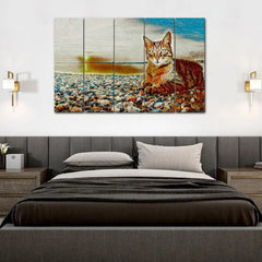 Tabby Cat Canvas Wall Painting