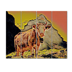 Fluffy Cow Canvas Wall Painting