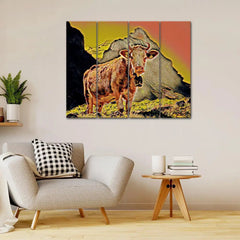 Fluffy Cow Canvas Wall Painting