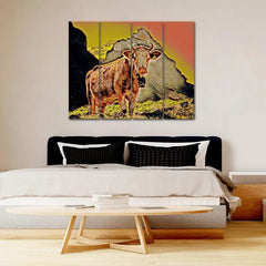 Fluffy Cow Canvas Wall Painting